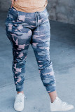 Plus Size Camo Knit Jogger Pants