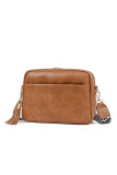 Plain PU Leather Leopard Strap Crossbody Bag MOQ 3pcs