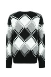 Mosaic Diamond Plaid Knit Sweaters