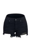 Distressed Ripped Denim Shorts with Pockets Unishe Wholesale