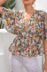 Floral Print V Neck Blouse Unishe Wholesale