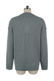 Button Down Texture Knit Pullover Sweaters
