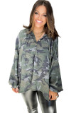 Long Sleeve Camo Print Oversize Hoodie