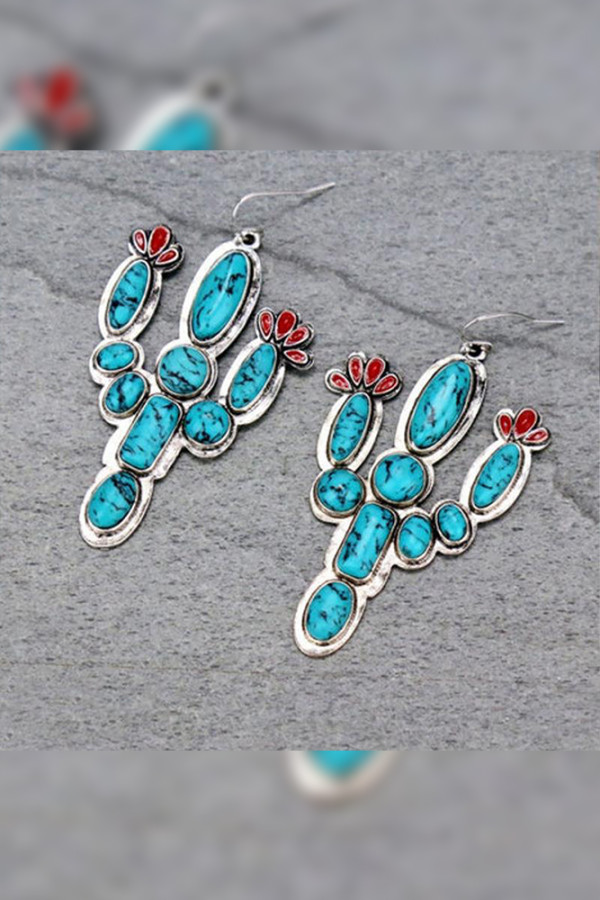 Western Cactus Earrings MOQ 5pcs