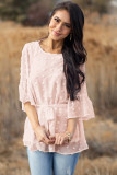 Pink Swiss Dot Tie Blouse