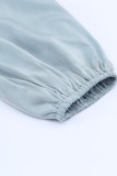 Sky Blue Puff Sleeve Smocked Top
