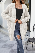 Cable Knit Front Open Cardigan