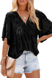 Half Sleeve Ruffles V Neck Blouse Unishe Wholesale