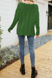 Plain Hollow Out Long Sleeve Sweater