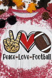 Peace Love Football Print Long Sleeve Top Women UNISHE Wholesale