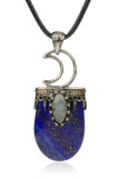 Crystals and Stones Moon Necklace MOQ 3pcs