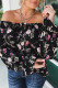 Black Floral Off Shoulder Plus Size Top