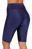 Blue High Waisted Boardshort Swim Bottom