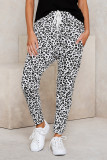 White Casual Skinny Leopard Print Pants
