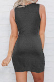 Black Crew Neck Sleeveless Twist Hollow-out Bodycon Mini Dress