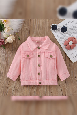 Barbie Embroidery Pink Baby Girl Denim Jackets