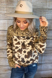 Animal Mixed Printed Long Sleeve Knit Top