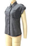 Loose Sleeveless Denim Blouse Top Unishe Wholesale