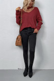 Cut Out Zipper Sleeve Knitting Sweater