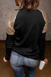 Sequin Shoulder Long Sleeve Top