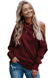 Red Ribbed Zip Knit Top