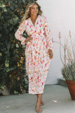 Pink Lace Patchwork Cut Out Back Floral Maxi Dress
