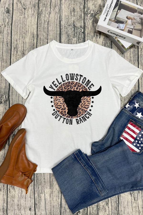 Yellowstone Dutton Ranch Print Short Sleeve Graphic Tee Unishe Wholesale