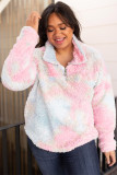 Plus Size Tie-dye Fleece Sweatshirt