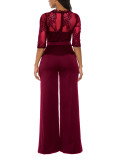 Lace Wide Leg Jumpsuit Pants