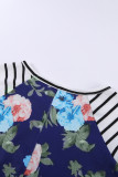 Blue Spring Fling Floral Striped Sleeve Short Dress for Kids