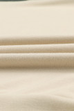 Khaki Color Block Pullover 2pcs Loungewear Set
