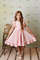 Ruffled Empire Waist Pleated Flowy Kid Dress