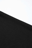 Black Ribbed Zip Knit Top