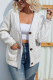 Vintage Button Pockets Front Open Cardigan