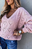 Heart Pattern Hollow Out Sweaters