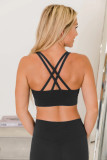 Black Crisscross Back Sports Bra Leggings Set