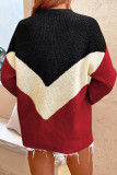 Chervon Color Block Pullover Knit Sweaters