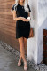 Black O-Neck Short Sleeve Dress