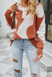 Cow Pattern Button Knitting Pullover Sweater