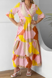 Paisley Floral Print Flare Sleeves Maxi Dress Unishe Wholesale