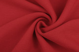 Red Solid V Neck Ruffled Shoulder Tank Top
