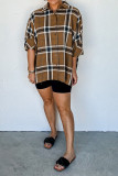 Plaid Half Sleeves Open Button Shirts