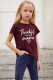 Wine Letters Print Girls' Tee