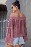 Red Swiss Dot Off The Shoulder Top