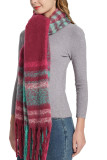 Plaid Tassel Trim Scarf MOQ 3pcs