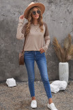Khaki Color Block Raglan Sleeve Top