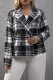 Plaid Lapel Collar Short Length Plus Size Jackets