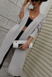 Plain Open Long Length Sweater Cardigans