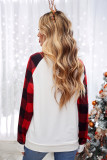 Merry Christmas Letter Print Plaid Long Sleeve Shirt