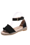 Open Toe One Band Color Block Flat Sandals